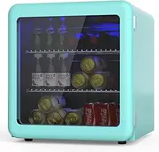 ADVWIN Mini Fridge, 46L Bar Fridges Glass Door Organiser Refrigerator, Portable Small Wine Cooler Home Bedroom Bar