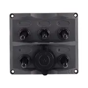 Bowline Switch Panel 5 Gang 2 USB Black
