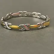 Silvertone Gold-tone Fashion Bracelet with Extension