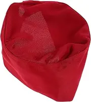 [HORIALENCE] Unisex Chef Hat Comfortable Polyester Waiter Cap for Restaurants Catering Services Breathable Design for Japanese Western Dining Environments Professional Appearance Red