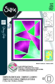 Sizzix A6 Stencil 2pk Cosmopolitan Down the Line #2 by Stacey Park