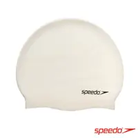 在飛比找PChome24h購物優惠-SPEEDO 成人矽膠泳帽 Plain Flat 白