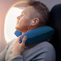 在飛比找博客來優惠-《DQ》舒適防水充氣枕(藍) | 午睡枕 飛機枕 旅行枕 護