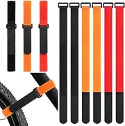 SANNIX 9 Pcs Reusable Bike Wheel Strap Adjustable Bike Wheel Stabilizer Straps Bike Rack Strap with Durable Hook (Black, Orange and Red)