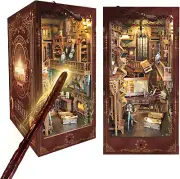 Book Nook Kit w/Remote Wand, DIY Booknook Magic 3D Bookshelf Insert