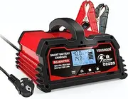 Car Battery Charger 40A/20A 12V/24V 20A/10A Battery Charger Car Trickle Charger with LCD Screen, Chargers for 12 V LiFePO4 Battery