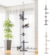 PawHut 106” Adjustable Height Floor-To-Ceiling Vertical Cat Tree