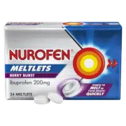 Nurofen 24 Meltlets - Berry Burst Disintegrating Tablets Ibuprofen 200mg