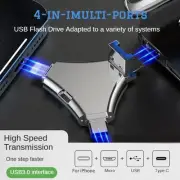 4-IN-1 USB3.0 Flash Drive 512G Memory Stick for iPhone iPad PC External Storage