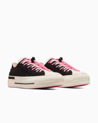 Converse Chuck Taylor All Star Easy On Black &Pink Platform, A09540C Multi Sizes