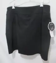 NWT Alfred Dunner Womens Sz 18 Skort Black Stretch