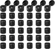 uxcell 36pcs 20/410 Flips Top Caps For Bottles, Replacement Plastic Reusable Non-Spill Bottle Lid for Squeeze Bottles, Refillable Bottles, Plastic, Empty, Shampoo Bottles, Black