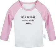 [iDzn] I'm A Savage Sassy Moody Gassy Funny T Shirt for Baby, Newborn Babies T-Shirts, Infant Tops, Toddler Graphic Tees