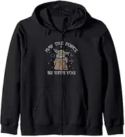[STAR WARS] The Mandalorian Grogu Space May The Force Zip Hoodie