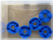 LEGO Parts - Blue Plate, Round 2 x 2 with Axle Hole - No 4032 - QTY 5