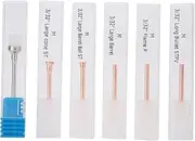 Rose Gold Tungsten Steel Nail Drill Bits Set for Manicure and Nail Art Polishing 6pcs