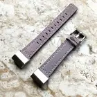 Purple Color Soft Leather Band Strap with White Stitches for Fitbit Charge 3