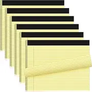 Jetec 6 Pcs Legal Pads Landscape Pad College Ruled 50 Sheets Pad Assorted Colors Writing Pads 11" x 9.5" Horizontal Notebook for Work Office Travel Supplies(Yellow)