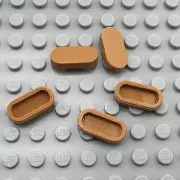 LEGO Tile Round - Medium Nougat - 1 x 2 Oval - QTY x5
