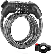 Bike Lock Cable, 1.2M/4FT High Security 5 Digit Combination Bicycle Lock, Lightweight Anti Theft Cable Locks with Mounting Bracket, for Bike, Scooter, Motorcycle