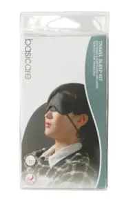 Basicare Travel Sleep Kit Eye Mask with Ear Plug Sleeping Cover Blindfold