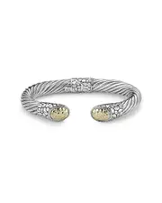 Samuel B. 18K & Silver Twisted Cable Bangle Bracelet