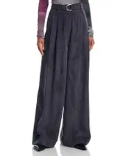 Helmut Lang Double Pleat Wide Leg Belted Pants