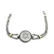 Silver Seal of Solomon King Chain Bracelet