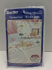 New Bucilla "Littlest Pet Shop" Embroidery Sheet & Pillowcase Set #64097