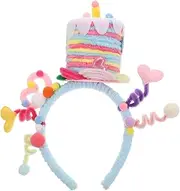 ZUNOXAZ Colorful Birthday Cake Headband for Unique Cupcake Hairband Fun Party Accessory for Creative Photo Booth Props for Birthday Parties and Celebrations