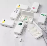 Mini Waterproof Pill Box Medicine Case Holder Travel White Flamingo New