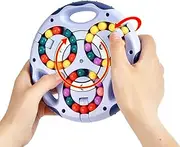 KAMINRUN Rotating Magic Bean,IQ Game Cube Toy, Patience Games Magic Bean, Magic Bean Rotating Cube Toys, Cube Magic Bean, Creative Decompression Fidget Toy for Adults and Children(Blue)