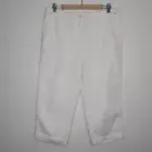 Lauren Ralph Lauren Cropped Capri Pants Womens 12 White Cotton Pocket Zip Cuff