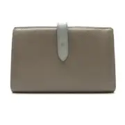 CELINE Large Strap Wallet Snap Button Bicolor Greige Coin Case LeatherRY22004135