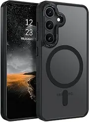 [GaoBao] Strong Magnetic for Samsung Galaxy S24 FE Case, [Compatible with MagSafe] [Military-Grade Drop Tested] Shockproof Protective Slim Matte Back Phone Cases Covers for Samsung Galaxy S24 FE, Black