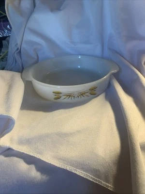 Fire King Wheat Round 8” Dish 450 T M Reg USA Vintage