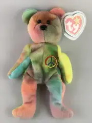 PEACE the Bear - Ty Beanie Baby with Multiple Tag Errors / Oddities