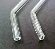 Two Clear Glass Drinking Straws with Cleaning Brush by Thestrazspot