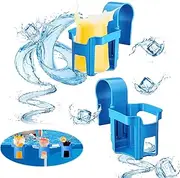 Pack of 2 Pool Drink Holders, Pool Edge Drink Holder Made of Plastic for Swimming Pools, Drink Holder Pool Beer, Water Cup Hanging Holder for Swimming Pools, Whirlpool Drink Holder Without Spilling