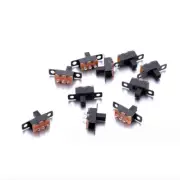 100pcs SS12F15 toggle sliding switch with screw hole 1P2T 3-pin handle 4mm high