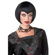 Vampirette V Bang Black Bob Costume Wig for Women Halloween Cosplay Party Wigs