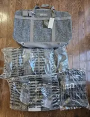 Pierre Cardin Vintage 5 Piece Grey Tweed Luggage Suitcase Set Brand New W/ Tags