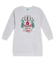 [Kenzo Kids] Kenzo Kids Embroidered cotton jersey sweatshirt dress Y 10 grey
