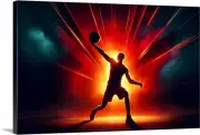 Basketball Hail Mary Shot At Playoffs Canvas Wrap Prints up to 24x26