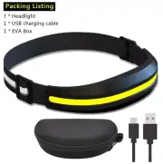 LED Headlamp with case White Headlight torch USB C Rechargeable T055-A-5