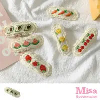 在飛比找momo購物網優惠-【MISA】刺繡髮夾/韓國設計手工刺繡可愛圖樣造型BB夾 髮