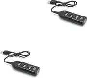 Gatuida 2pcs 4 USB Hub for Laptop USB Plug USB Hub for Computer Four-Port USB Computers Laptops USB Splitter Portable USB Hub Laptop High Splitter Plug Lapdesk Adapter Ultra Thin