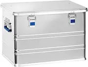 hünersdorff Aluminium Box Professional 73 Litres, Splash-proof with Rubber Seal, Lightweight, Sturdy, Folding Handles, Preparation for Locks, Colour: Silver
