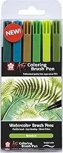 Sakura Koi Colourbrush Brushpen Set of 6 Botanic