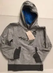 ARMANI JUNIOR BOYS Heather Grey Patch Pocket Hoodie Sweatshirt Top Hooded NWT 8Y